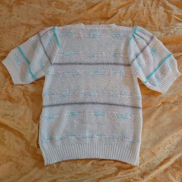 Vintage Short Sleeve Knit Sweater Cottagecore - Picture 5 of 7